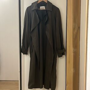 Aritzia- Babaton Green Slouchy Trench Coat